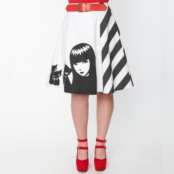 RARE Unique Vintage x Emily the Strange Good Nightmares Swing Wrap Skirt - Picture 3 of 8